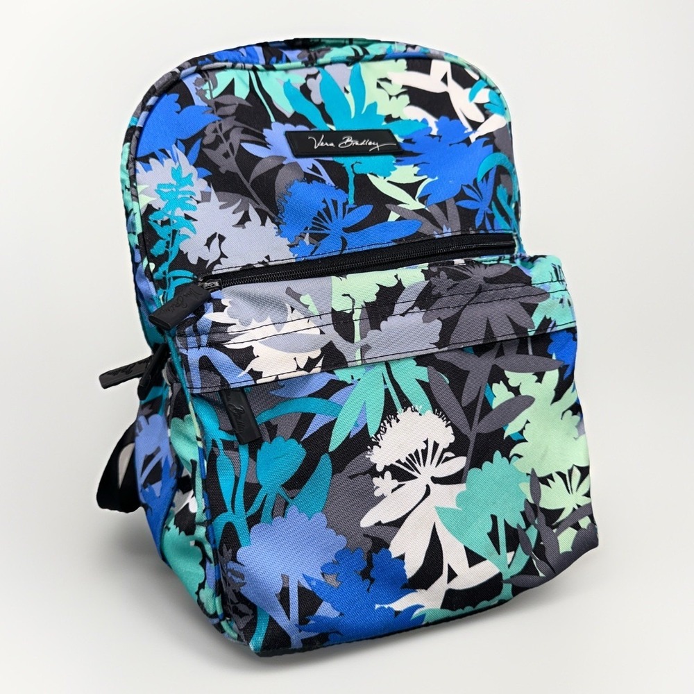 Vera Bradley Backpack Blue Turquoise Retired Camofloral Tropical Water-Resistant